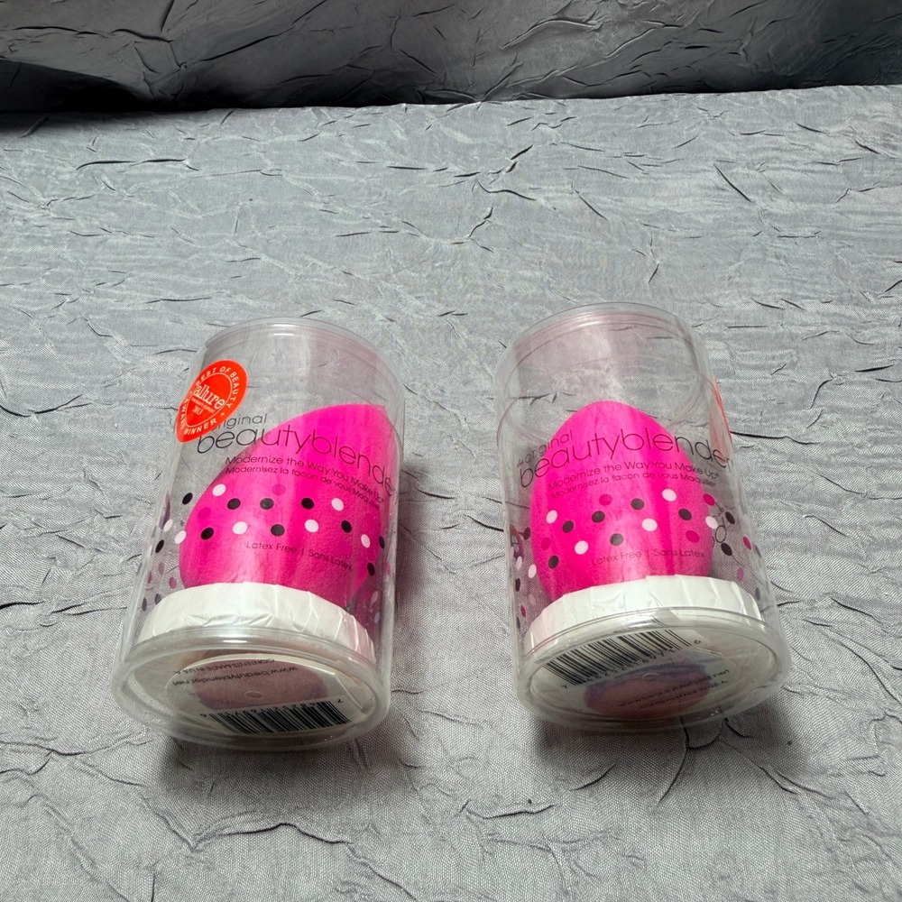 2 Pack Beautyblender The Original Makeup Sponge Pink Latex Free New w/cleanser